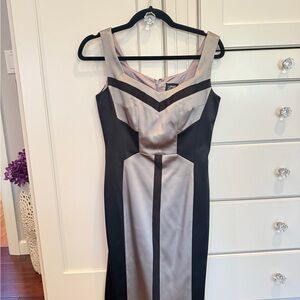 Jax Black and Cream Midi Dress